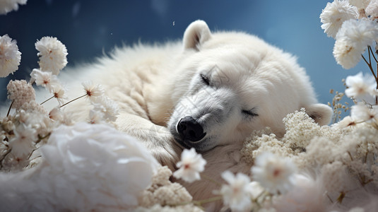 睡觉休息的北极熊图片