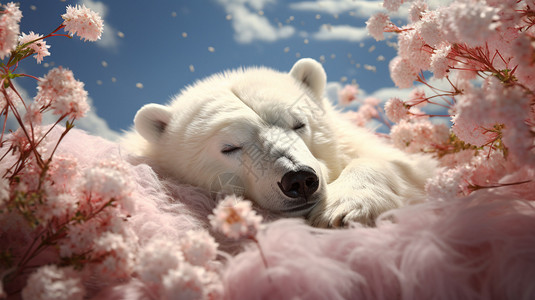 休息的北极熊图片