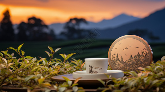 茶树上的茶具图片
