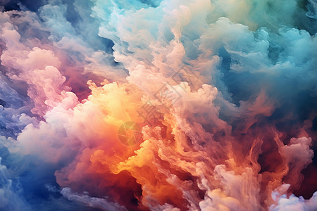 彩色雾气五彩斑斓的云雾设计图片