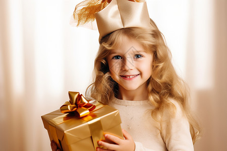 圣诞节派对上的小女孩背景图片