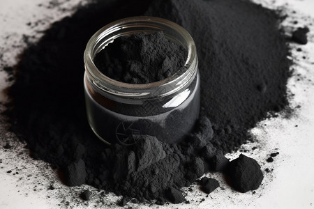 活性酶黑色的碳粉背景
