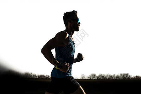 阻力带健身带着运动跑步的男子设计图片