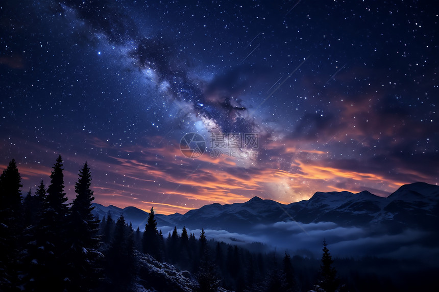 冬季天文学星空自然景观图片