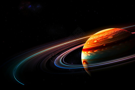 宇宙中快速运转的星球概念图图片