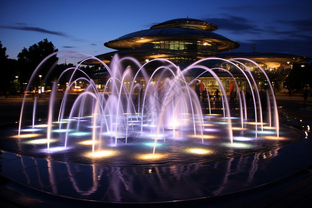 发光的喷泉背景图片