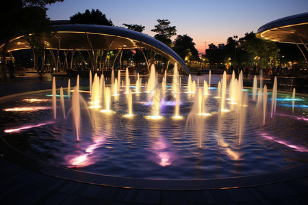 水景广场广场上的喷泉背景