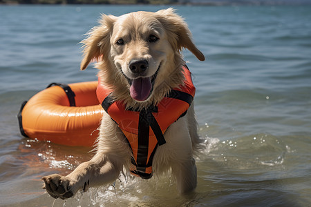 狗与海海边玩耍的狗狗背景