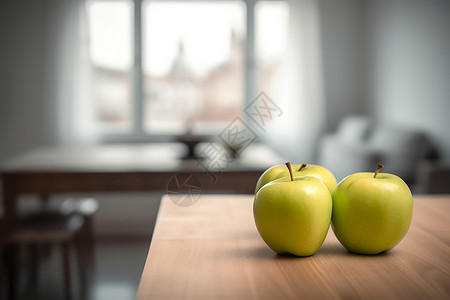 家居厨房台面上的苹果背景图片