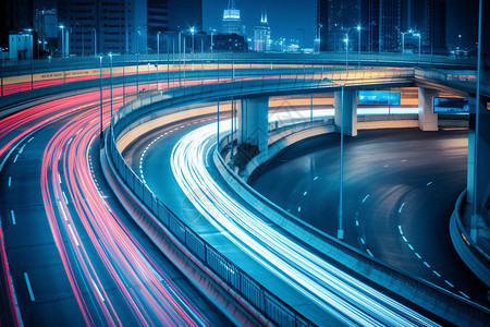 高架道路的夜景背景