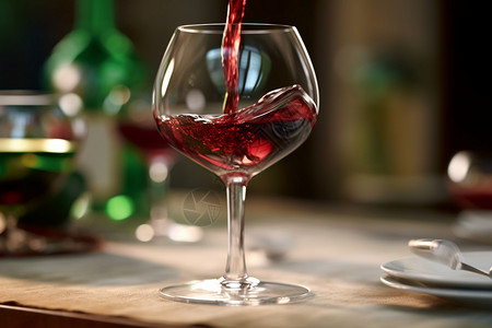 餐桌上的红酒背景图片