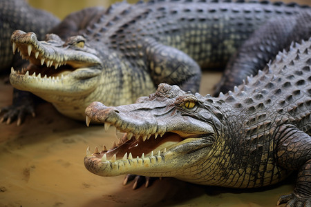尼罗河流域的野生鳄鱼图片