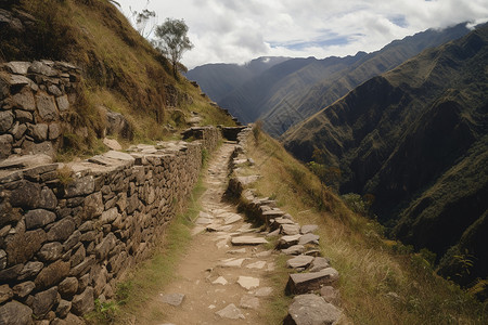 安第斯山脉的徒步旅行高清图片