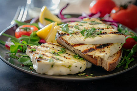 传统的希腊煎奶酪高清图片