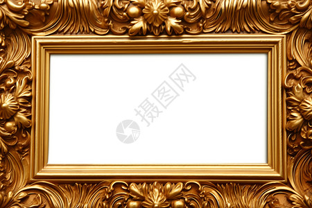 金色的古董相框背景图片