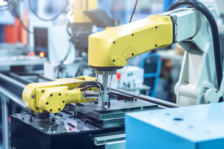 工业制造工厂的自动化机械臂图片