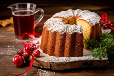 圣诞节传统的蛋糕背景图片
