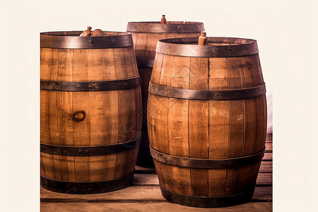 专业酿酒存储的木桶背景图片