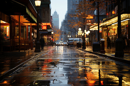 湿润的街道图片