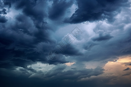 密布的乌云雷暴天气高清图片