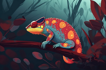 蜥蜴的插画背景图片