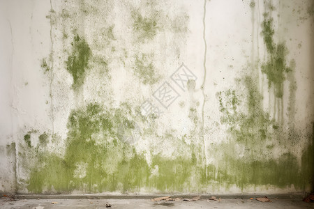 肮脏绿色墙壁霉变的墙面背景