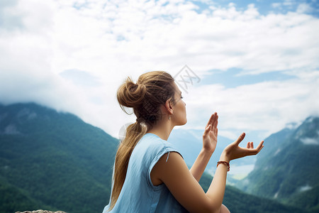 美丽心灵放松的女士背景