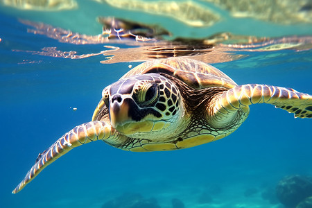 游泳爬行动物绿色的海龟背景