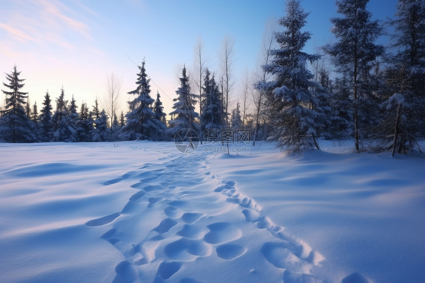 杂乱的雪地图片