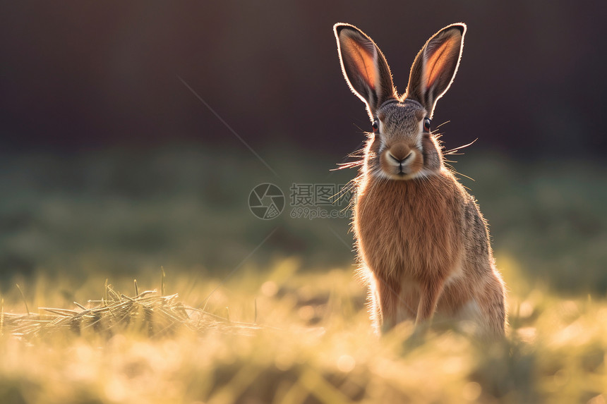 长耳朵的野兔图片