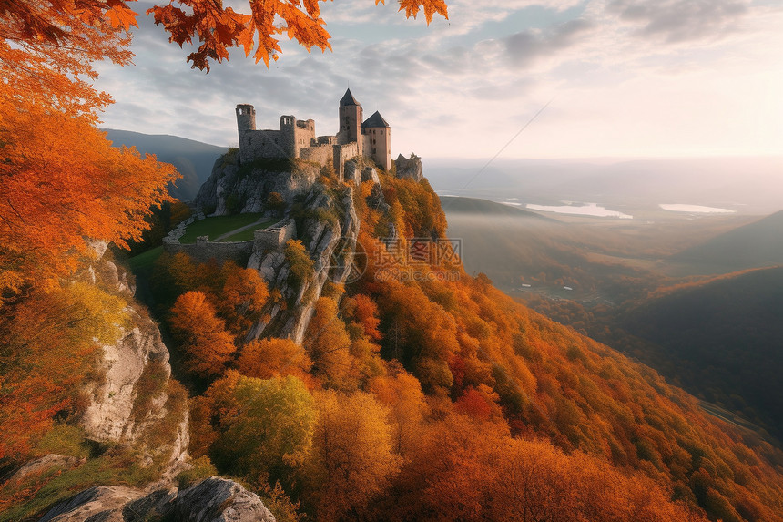 秋天的城堡图片
