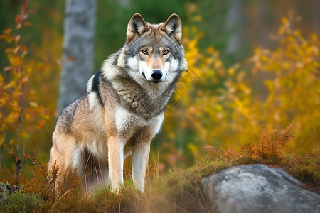 狂野的灰狼背景图片