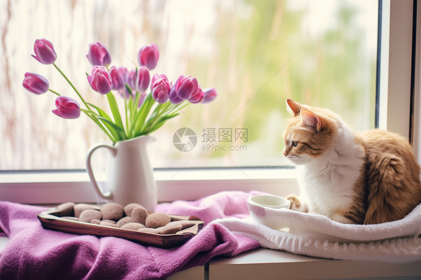 趴窝的小猫图片