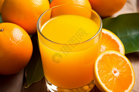 黄色的橙汁背景图片
