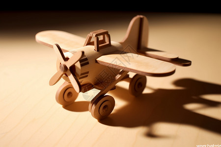 游戏素材飞机好看的木制玩具背景
