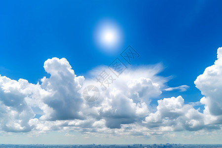 白云朵朵的蓝天图片