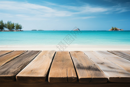 长凳海岸热带海岛的风景设计图片