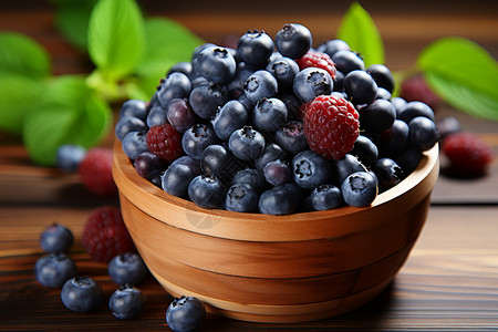 多汁的新鲜蓝莓图片