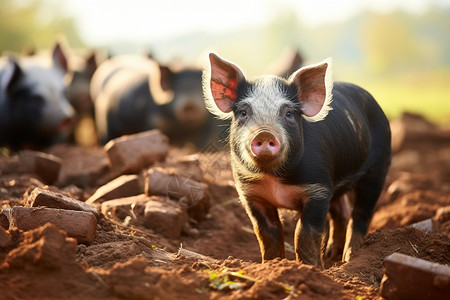 动物脂肪一只丑陋的猪背景