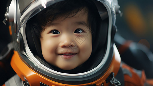穿太空服的小男孩背景图片
