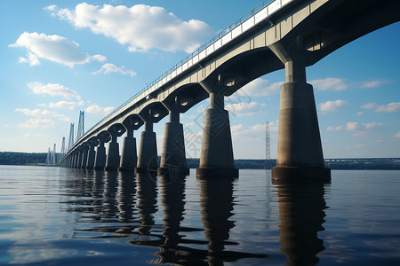 海上的桥梁建筑图片