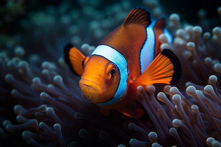 海底的小丑鱼背景图片