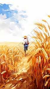 收割小麦的农民图片