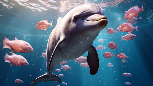 粉红色海豚粉红色的海豚插画