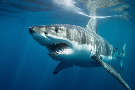 鲨鱼捕食野生的鲨鱼背景