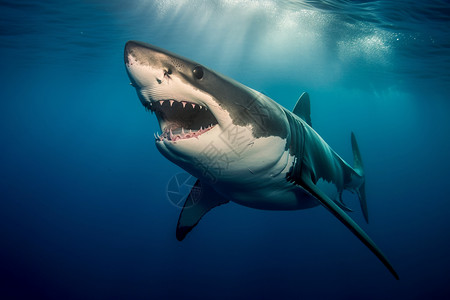 深海可怕的巨齿鲨背景