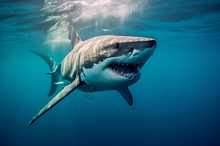 深海中的巨齿鲨图片