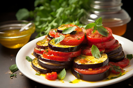 普罗旺斯西红柿美味好吃的普罗旺斯炖菜背景