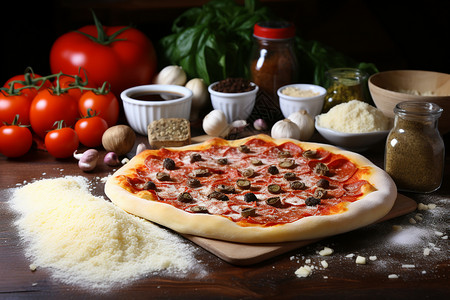 好吃的意大利辣香肠披萨图片