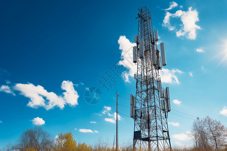 现代通信塔背景图片